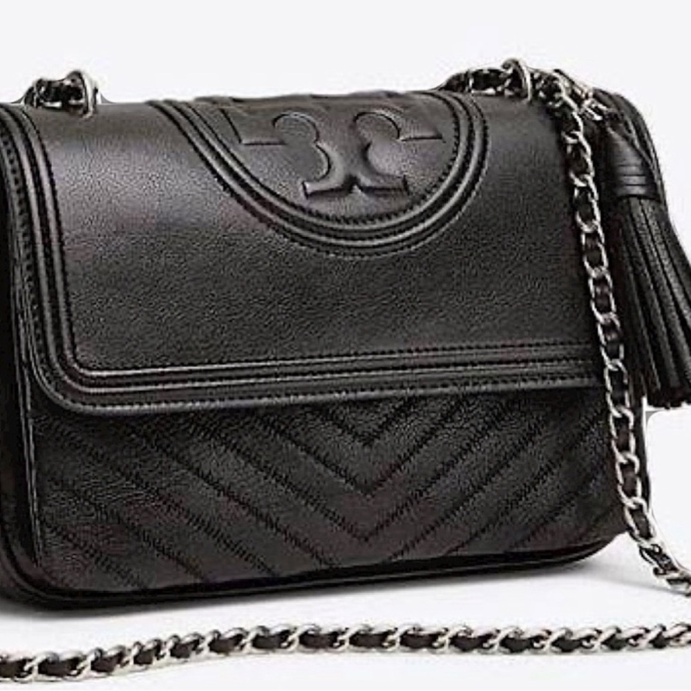 TORY BURCH Fleming Distressed Flap Shoulder/Crossbody Bag